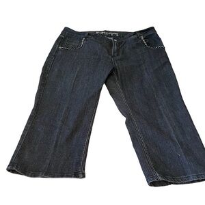 Road Runner Crop Jeans - Bling around all pockets - Size 16- Like New Condition